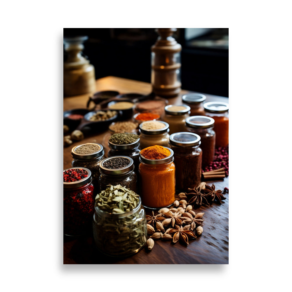 Table full of spices poster - Posters - EMELART