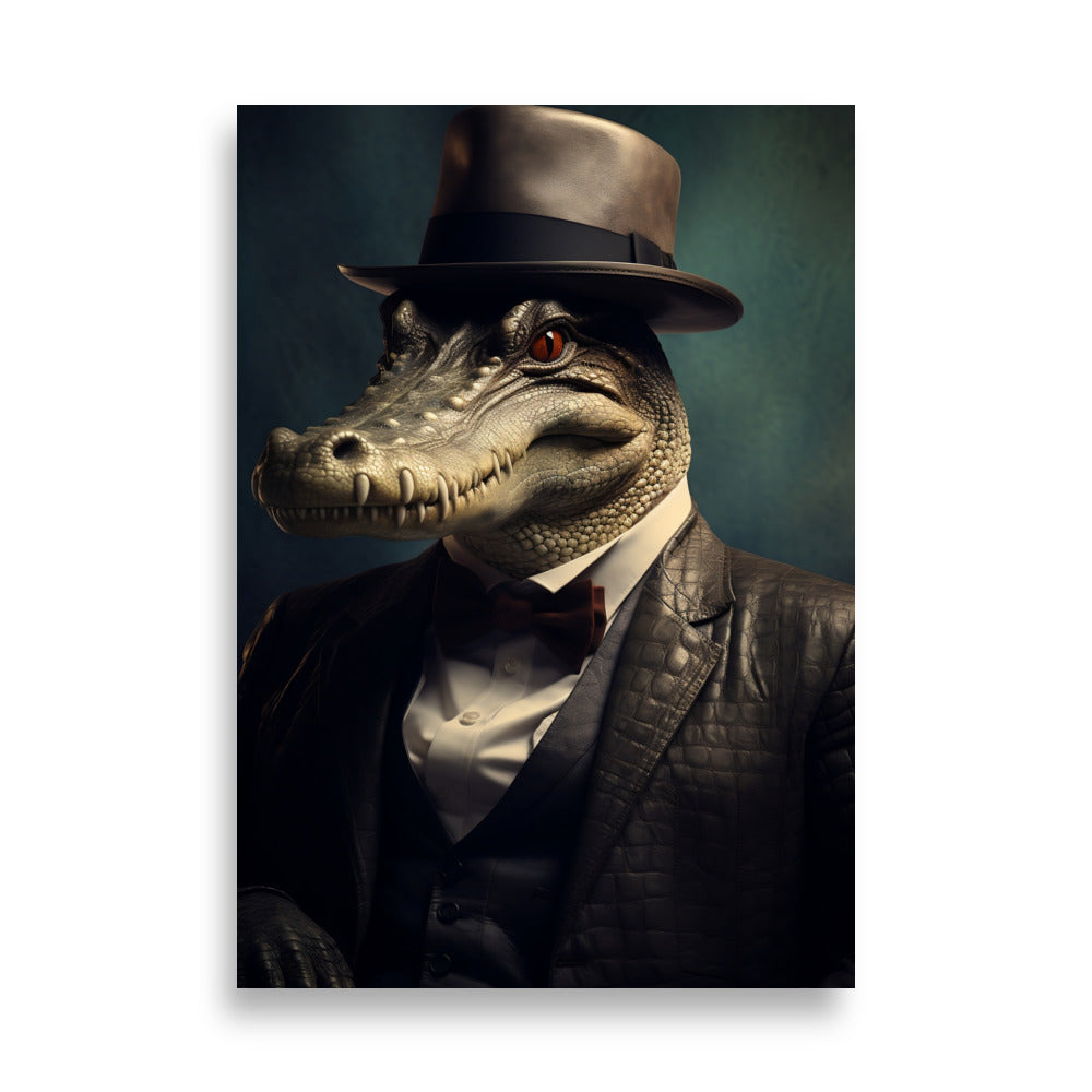 Crocodile in suit poster - Posters - EMELART