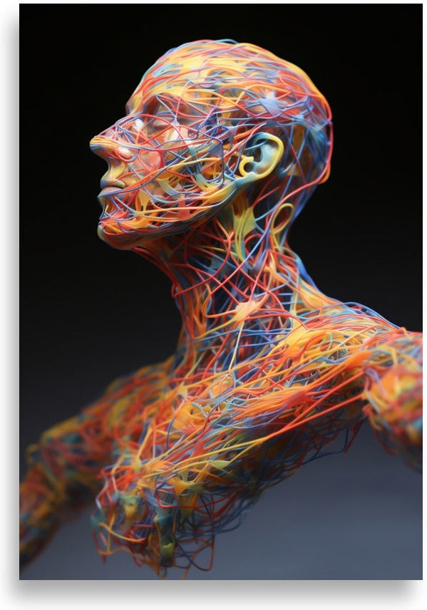 Floating man made of wires