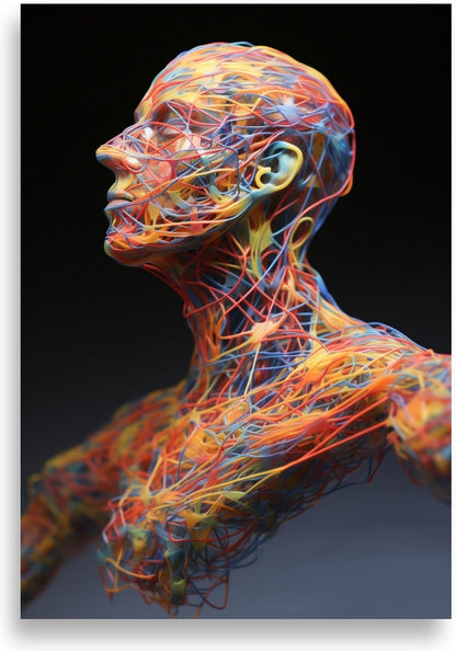 Floating man made of wires