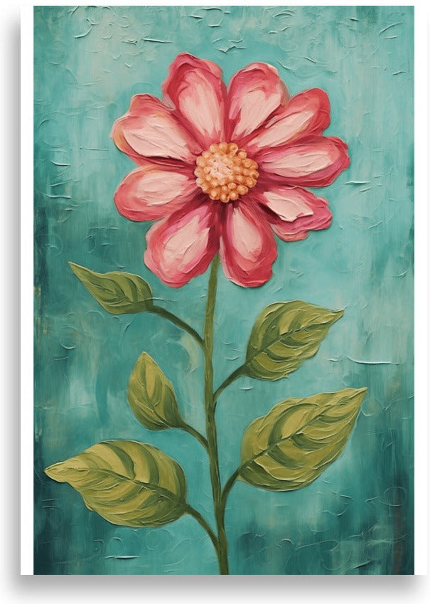 Blomma i oljemålningsstil – poster