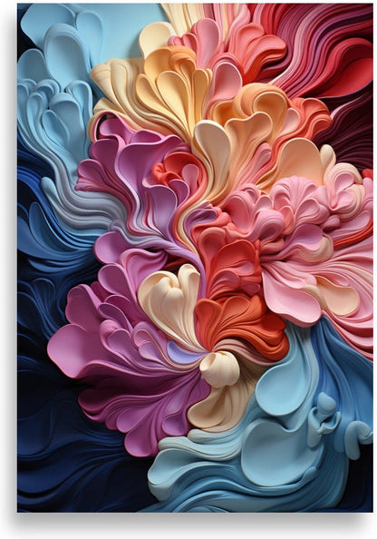 Fluid art in 3d – Flower-like shapes