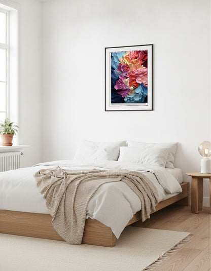 Fluid art in 3d – Flower-like shapes i sovrummet