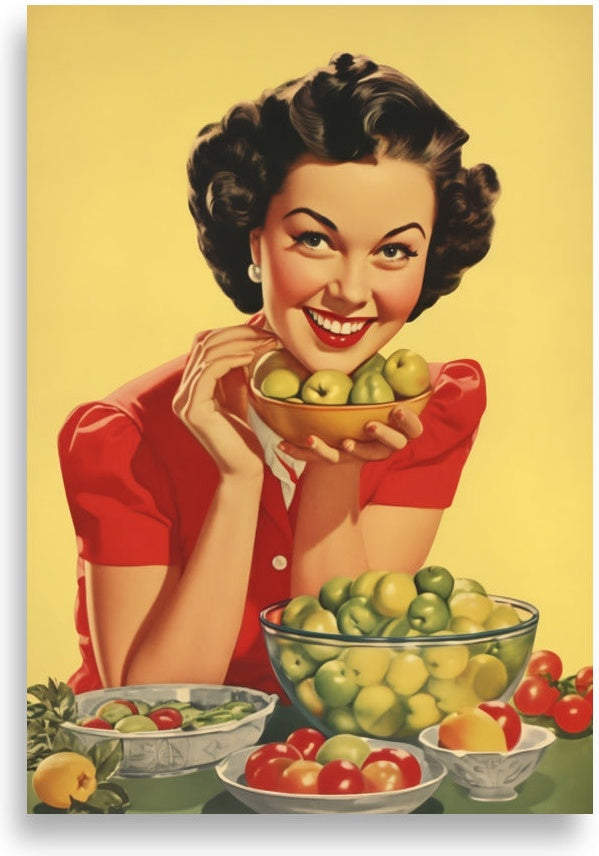 Fruktskål - Vintage – Kvinna med fruktskålar