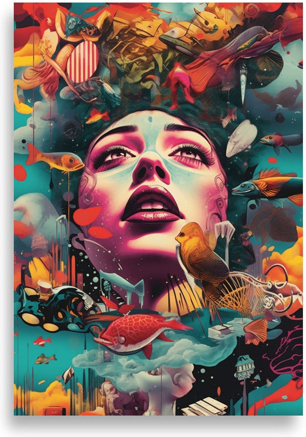 Girl drowning in thoughts