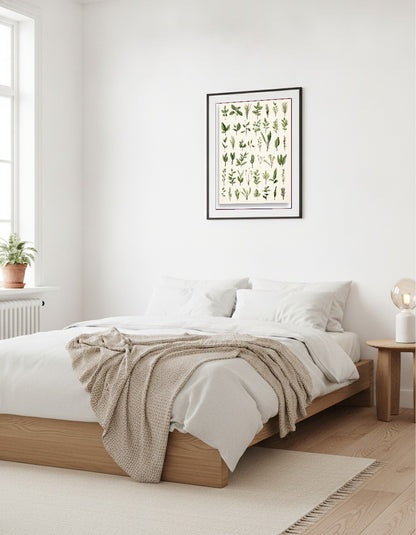 Herbs – Green botanical chart i sovrummet