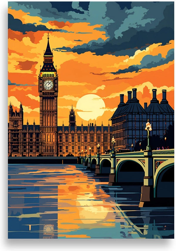 Illustration of London – Big Ben at night