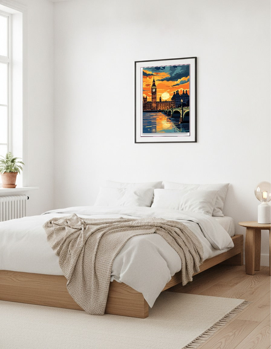 Illustration of London – Big Ben at night i sovrummet
