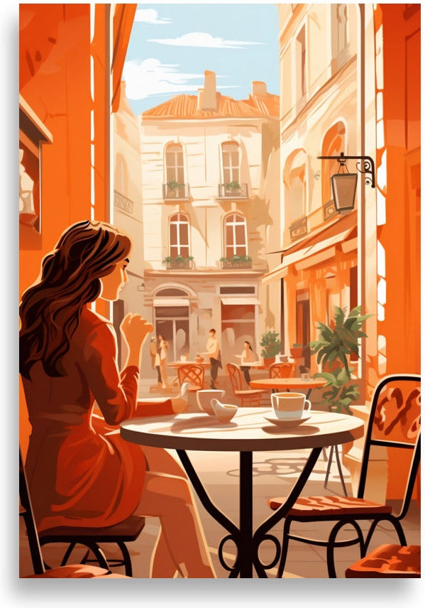 Italiensk café – Kvinna på caféet