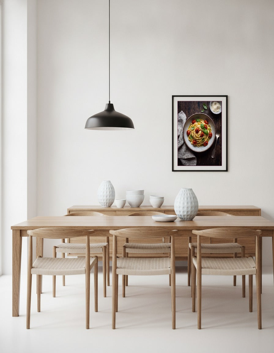 Pasta med rostade tomater i matsalen