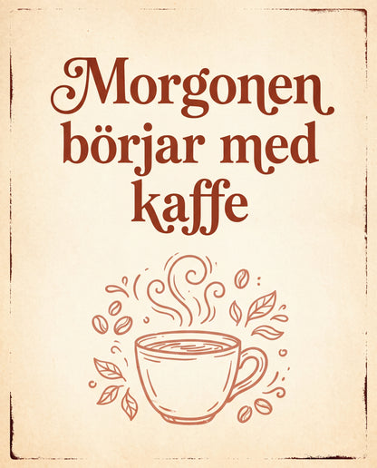Morgonen börjar med kaffe
