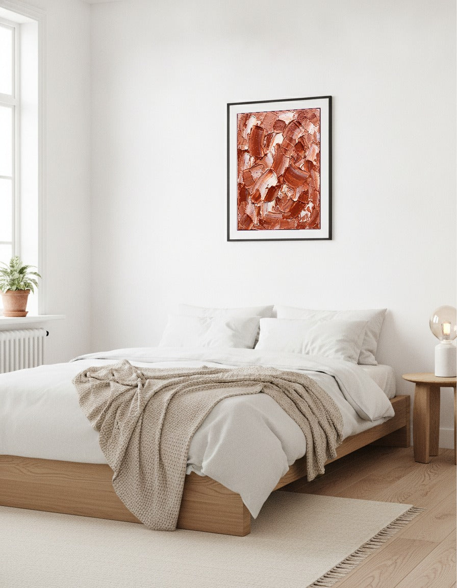 Terrakotta impasto i sovrummet