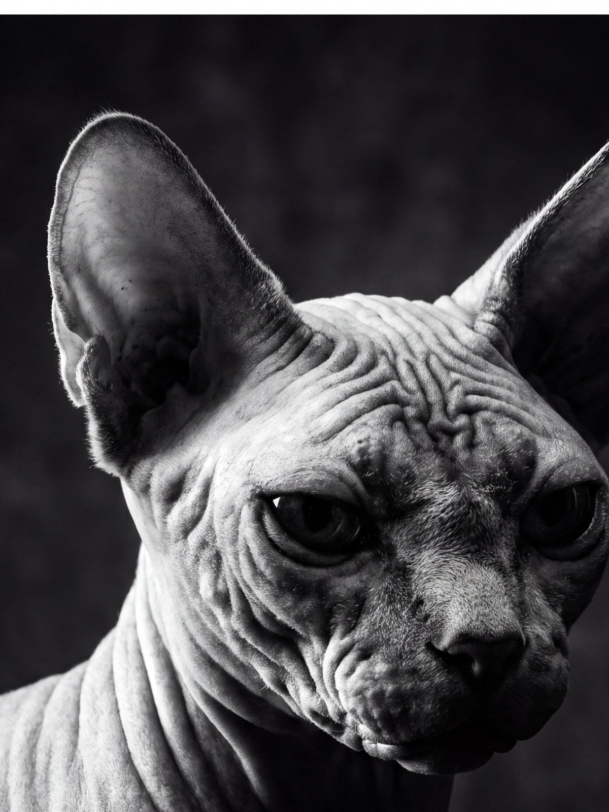Sphynx i svartvitt