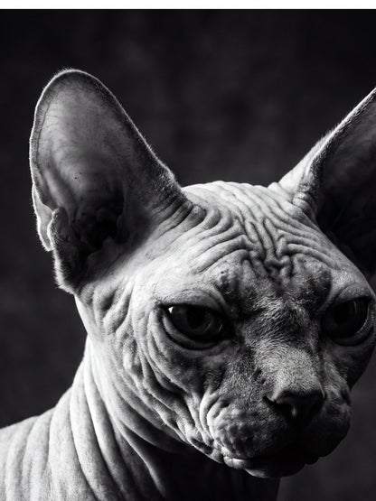 Sphynx i svartvitt