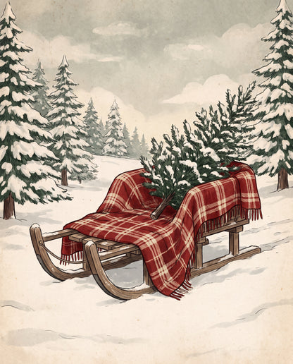 Släde i snön