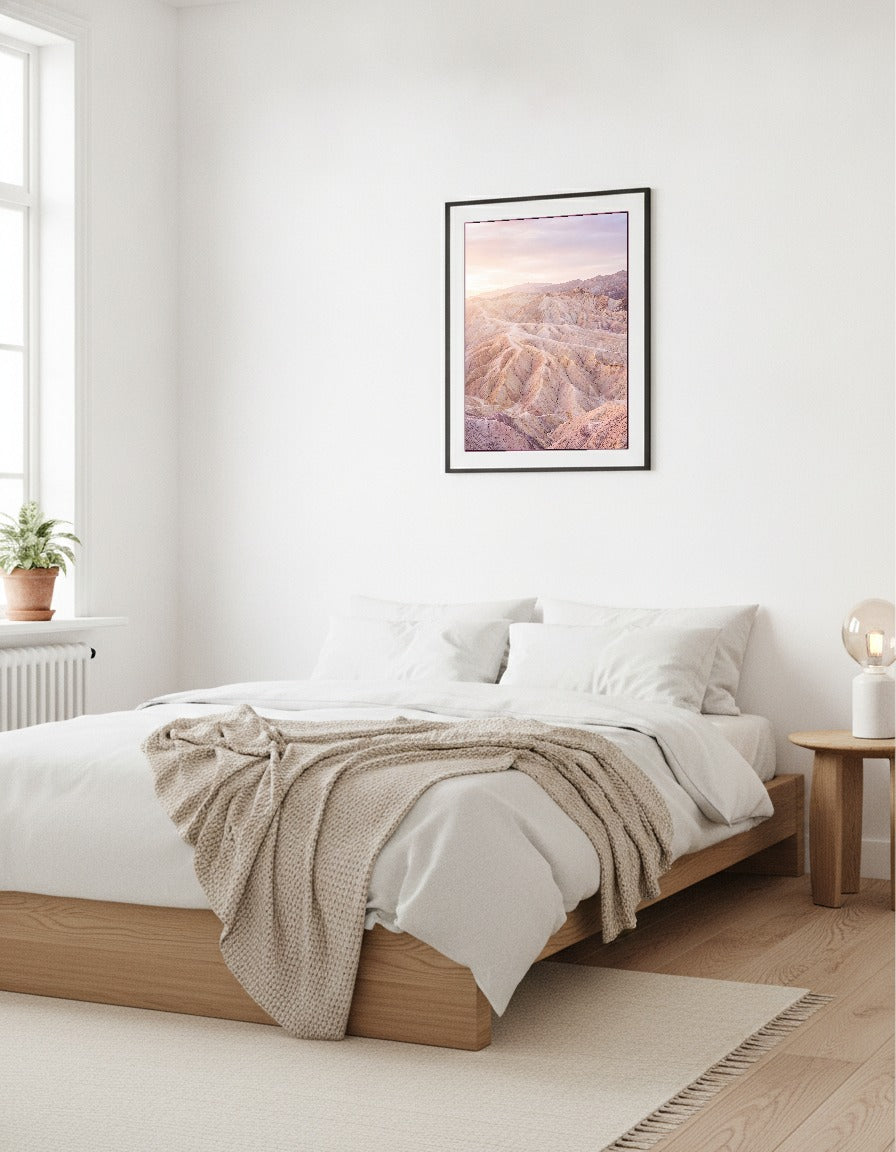 Badlands i pastell i sovrummet