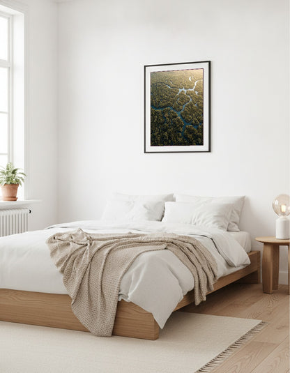 Mangroveskog från ovan i sovrummet