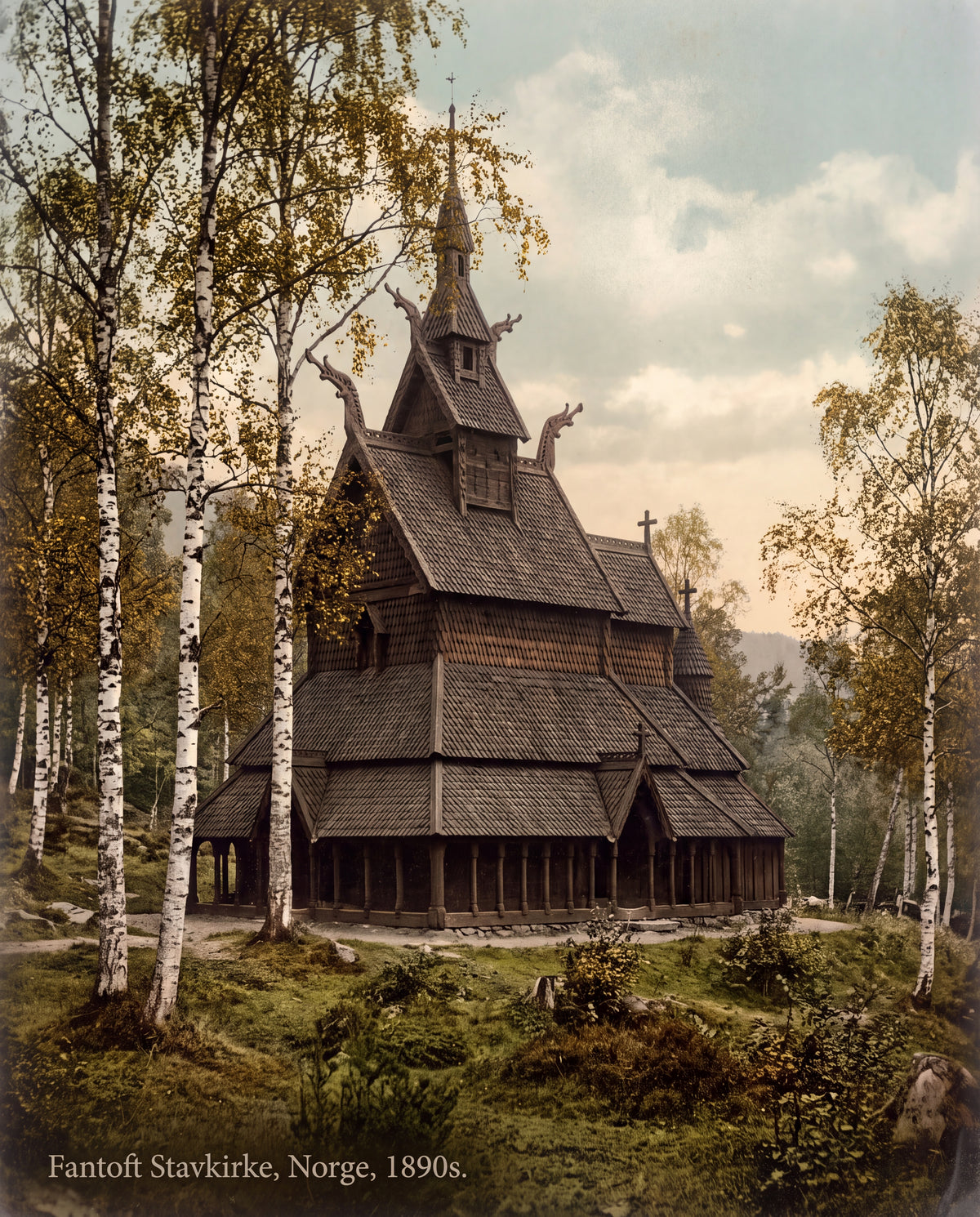 Fantoft stavkyrka 1890-tal