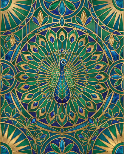 Påfågel i art déco