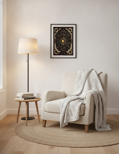 Zodiakhjul i art déco i läshörnan