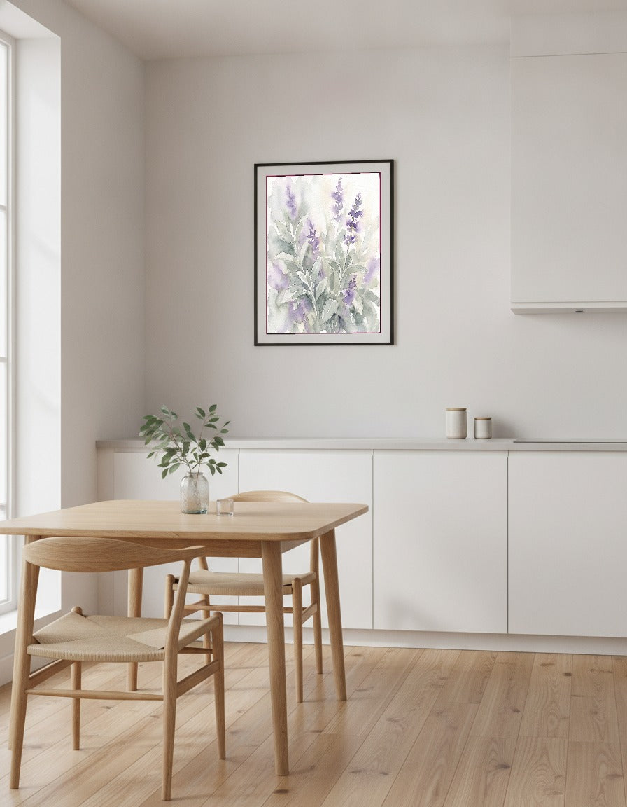 Salvia i akvarell i köket