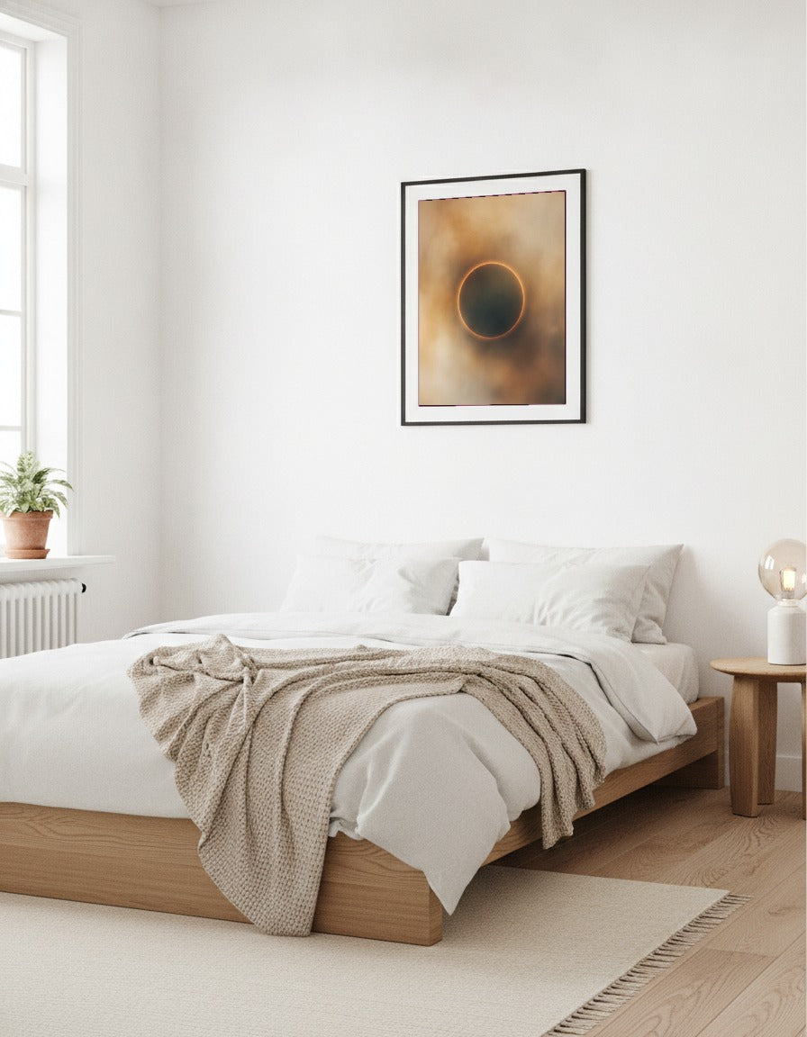 Mörk ringförmörkelse i sovrummet
