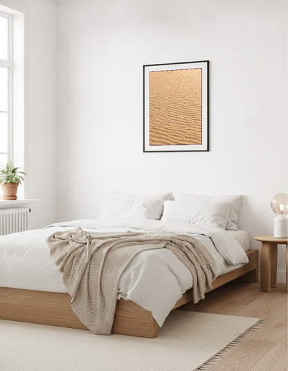 Vindräfflad sand i guld i sovrummet