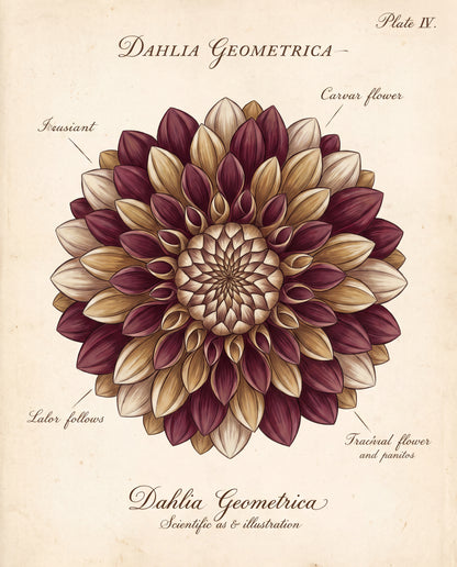 Dahlia Geometrica – botanisk plansch