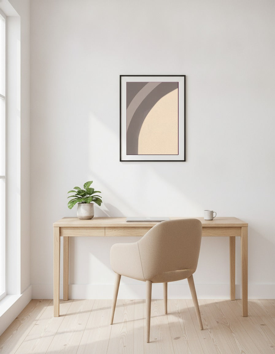 Dynkurvor i taupe och sand i kontoret