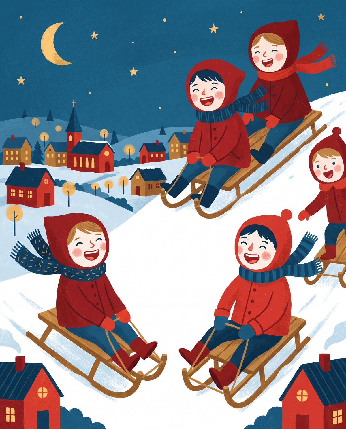 Kälkåkning i skymning