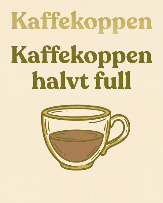 Kaffekoppen halvt full