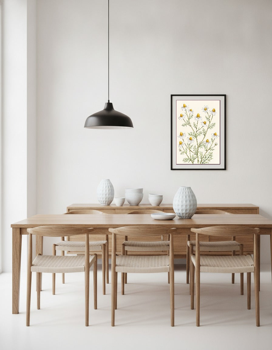 Kamomill – botanisk illustration i matsalen