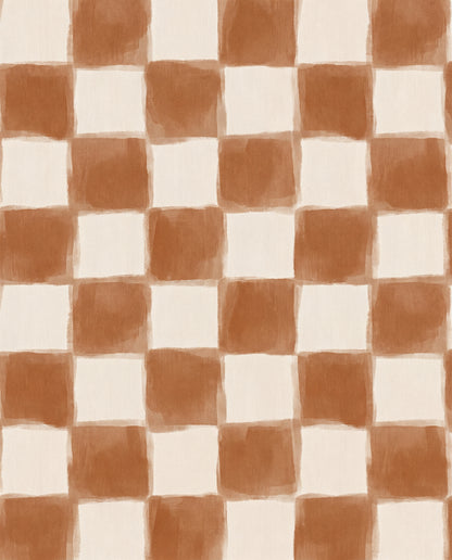 Schackrutor i beige och brunt