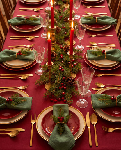 Dukat julbord i rött och guld