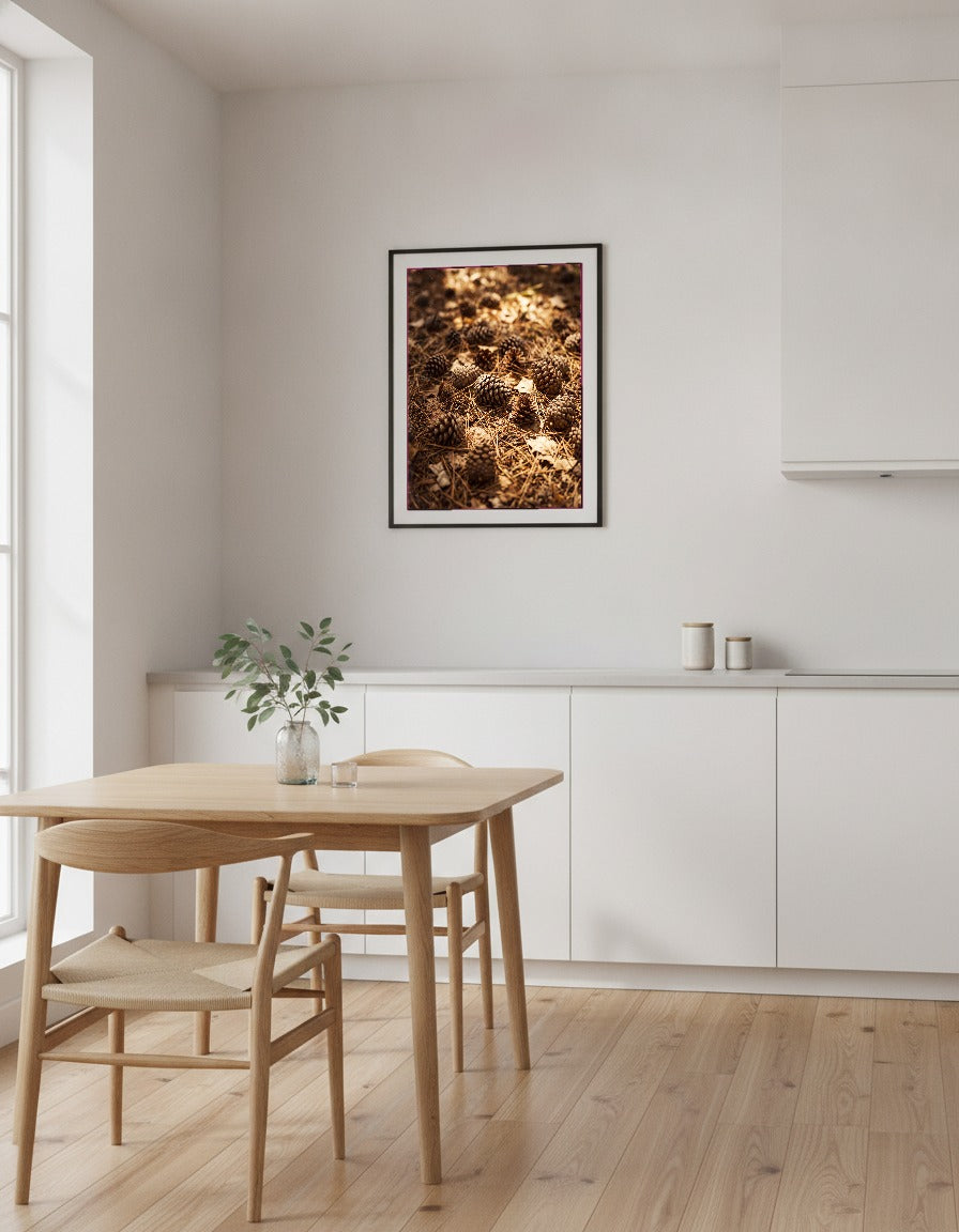 Tallkottar på skogsmarken i köket
