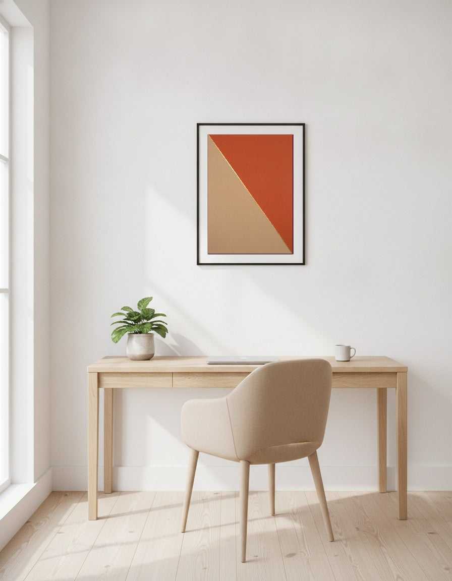 Diagonal i terrakotta och sand i kontoret