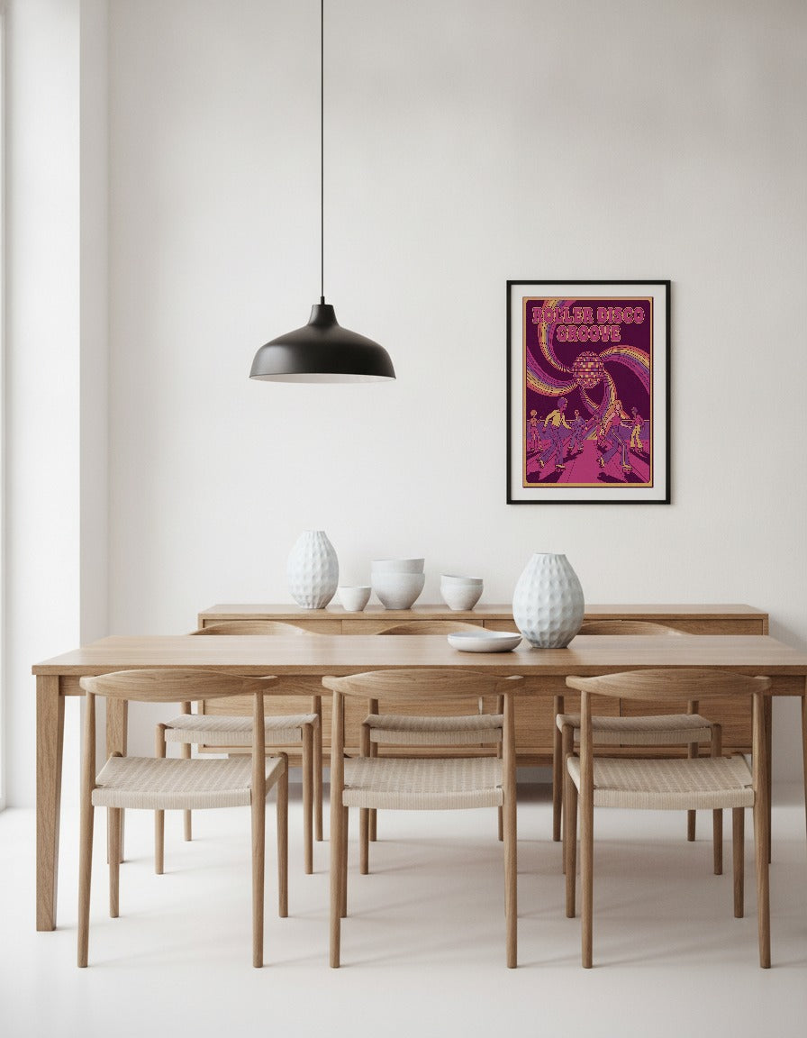 Roller Disco Groove – discoposter i matsalen