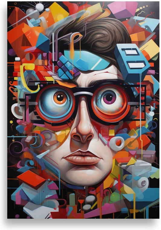 Man i graffitistil – Ansikte med skyddsglasögon