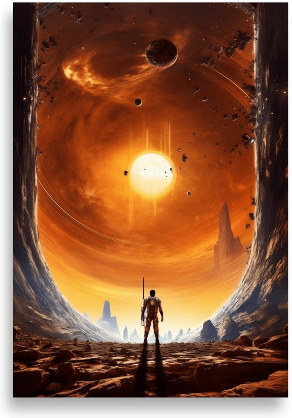 Man looking into space