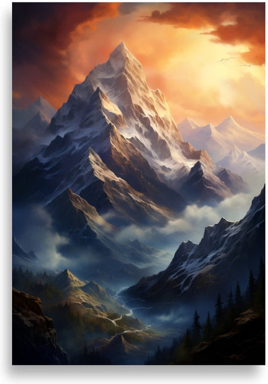 Mountain – Peak at sunset