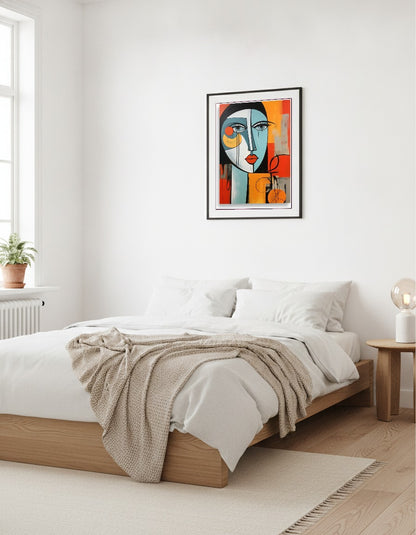 Orange dam – Abstrakt orange design i vardagsrummet