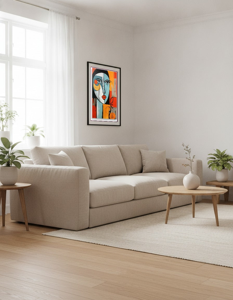 Orange dam – Abstrakt orange design i sovrummet