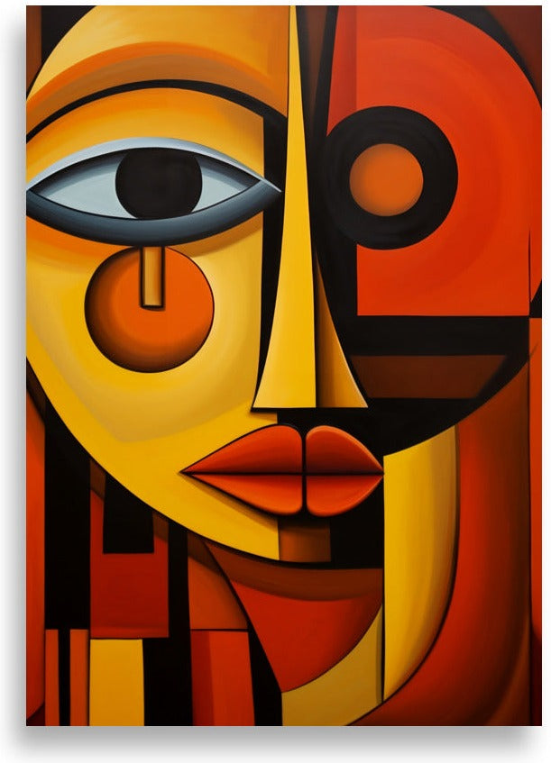 Orange lady – Cubist Picasso style – poster