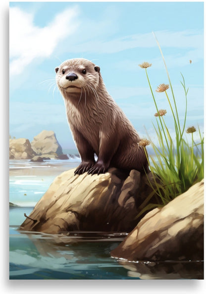 Otter – Sitting on a rock