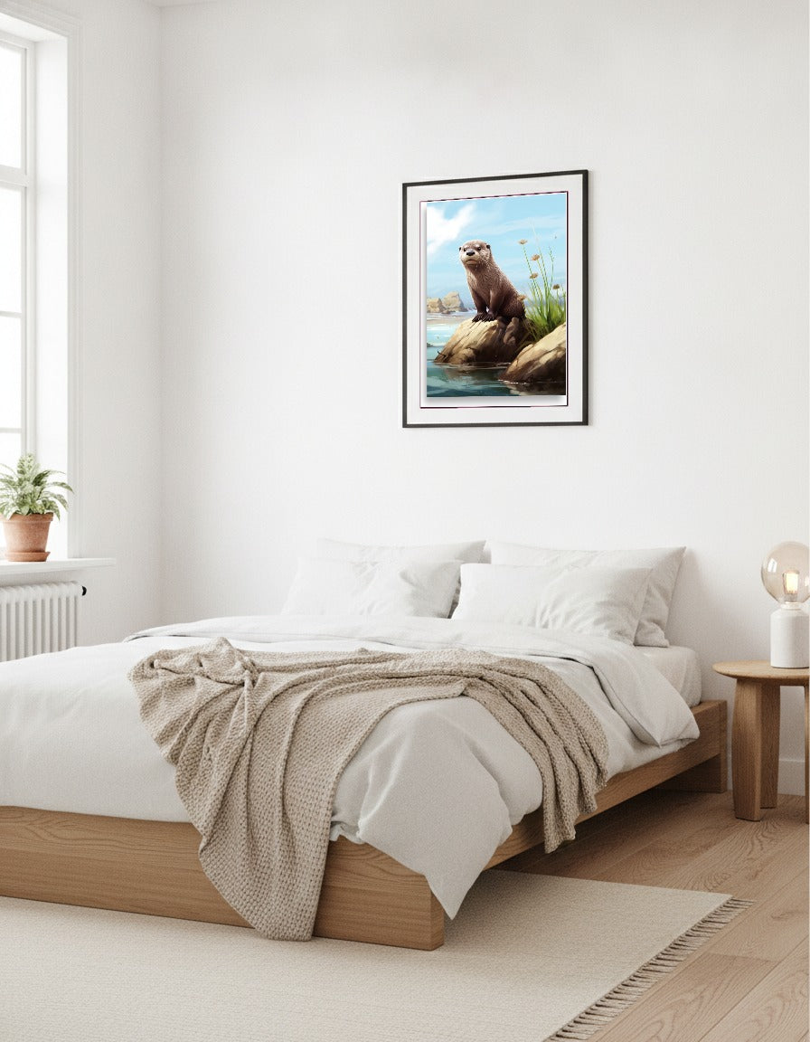 Otter – Sitting on a rock i sovrummet