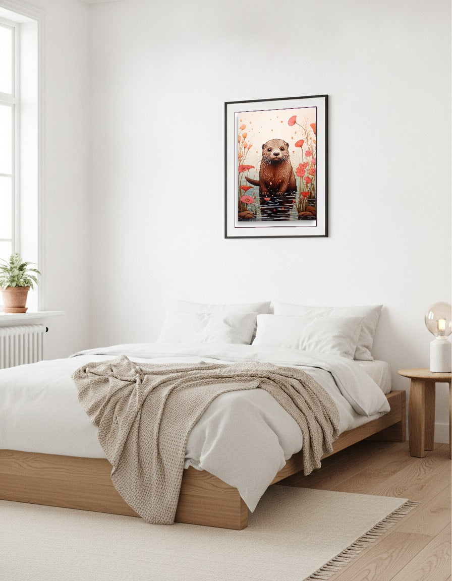 Otter – Among pink flowers i sovrummet