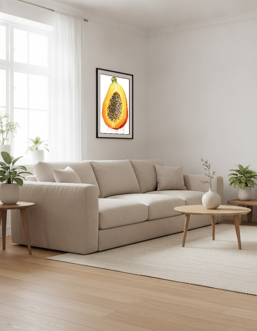 Papaya i vardagsrummet