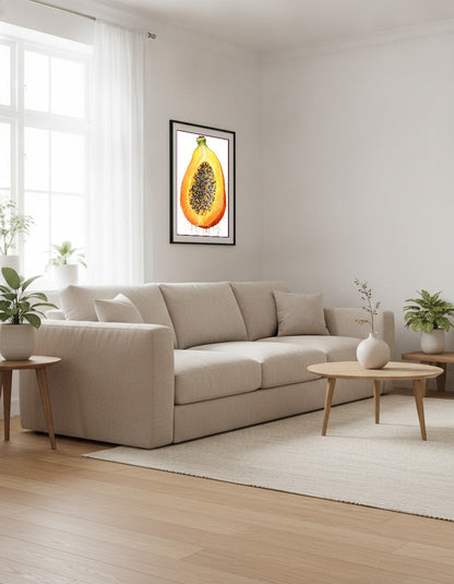 Papaya i vardagsrummet