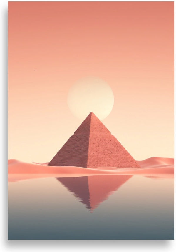 Pyramids minimalistic – Pink pyramid at sunrise