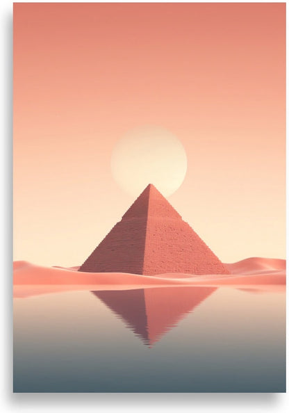 Pyramids minimalistic – Pink pyramid at sunrise
